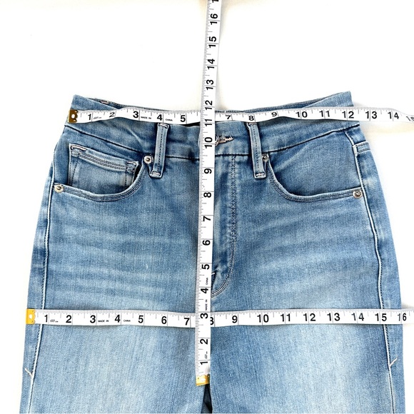 GOOD AMERICAN GOOD WAIST CROP RAW EDGE HIGH WAIST DISTRESSED SKINNY JEANS Sz4/27 - Picture 13 of 15